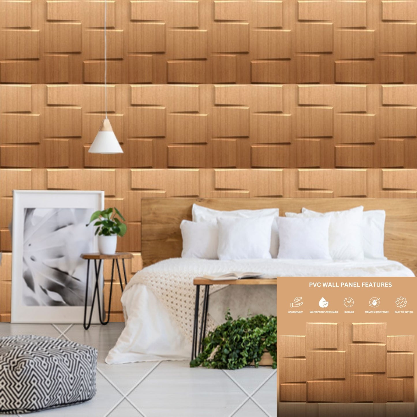 Gold Stream Design 3D Wall Panel-2