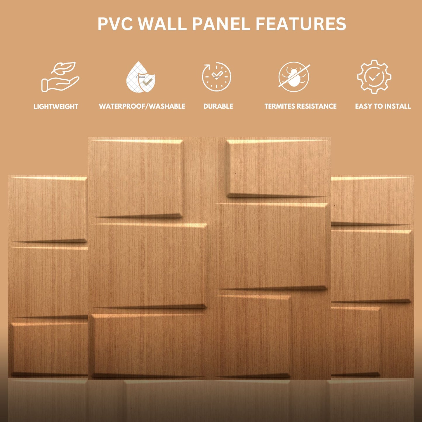 Gold Stream Design 3D Wall Panel-4