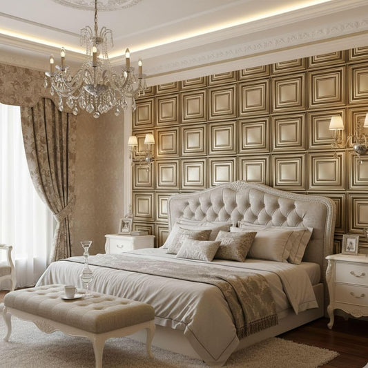 Golden 3D Wall Panels Accent Design1