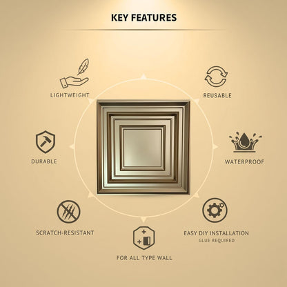 Golden 3D Wall Panels Accent Design2