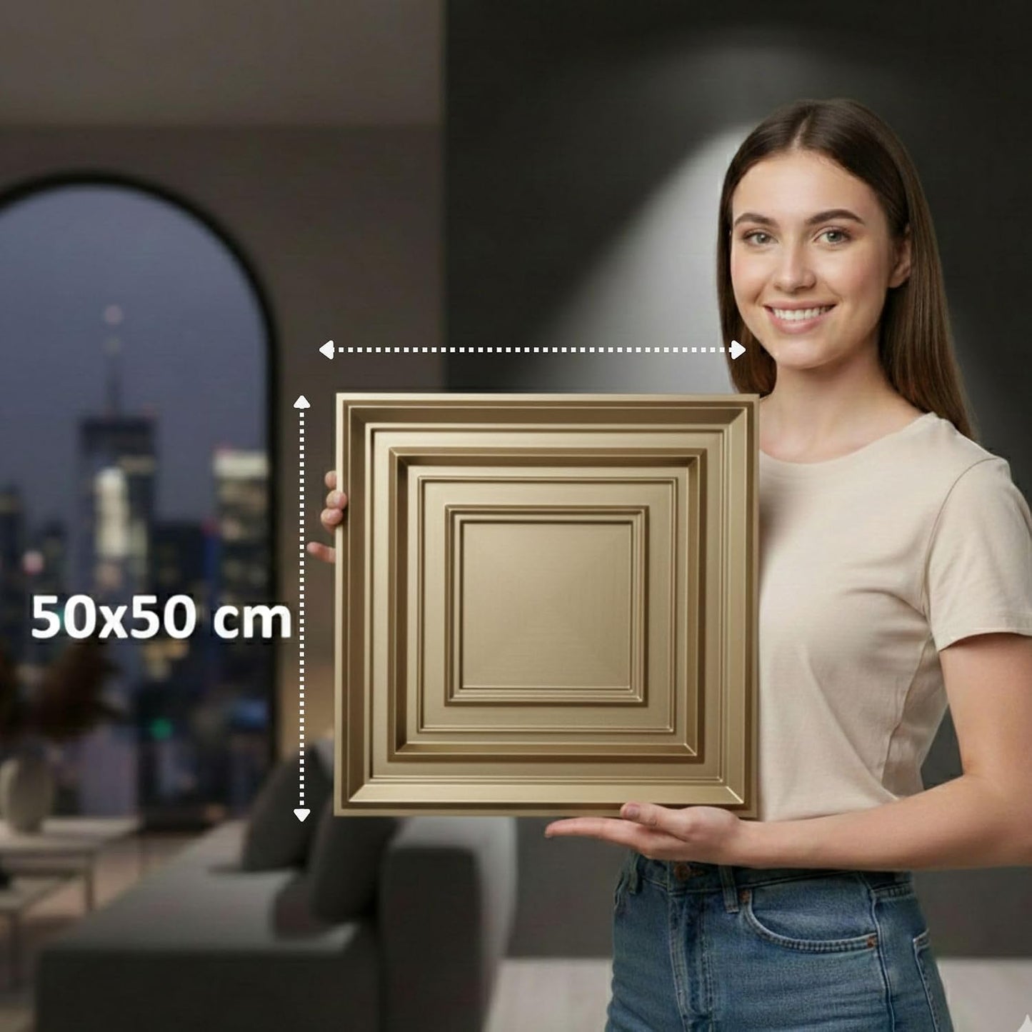 Golden 3D Wall Panels Accent Design3