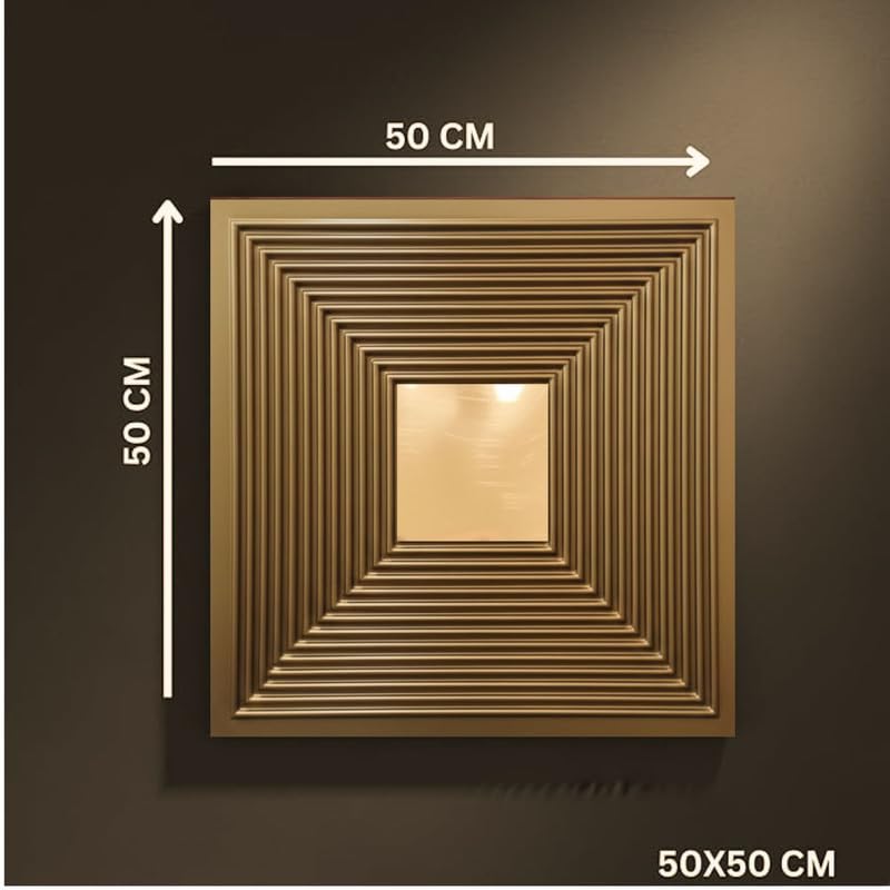 Golden 3D Wall Panels Line Design
