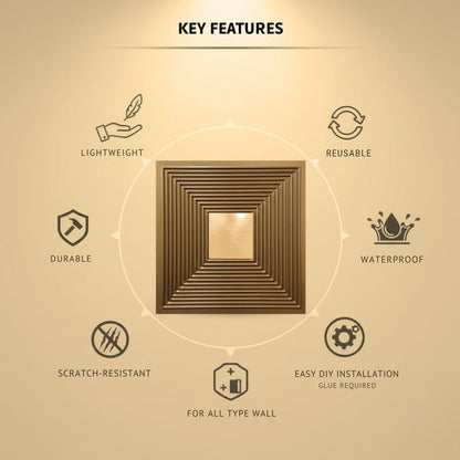Golden 3D Wall Panels Line Design

