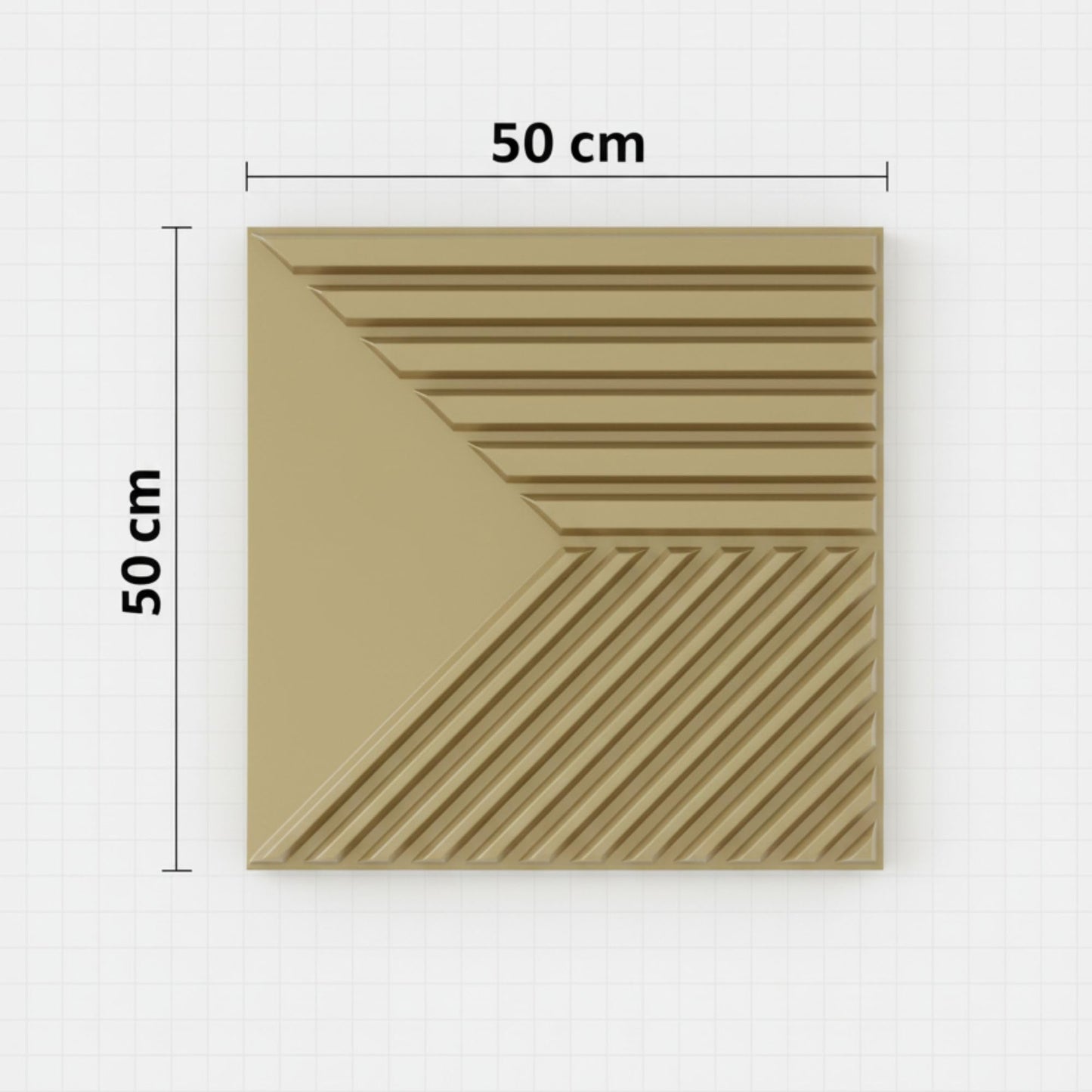 Golden 3D Wall Panels Triple Stripe Design
