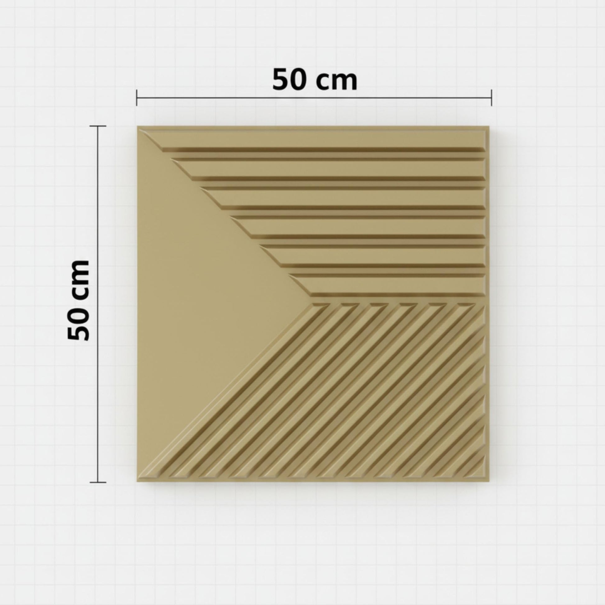 Golden 3D Wall Panels Triple Stripe Design
