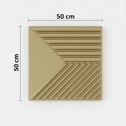 Golden 3D Wall Panels Triple Stripe Design
