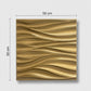 Golden 3D Wall Panels Wave Design
