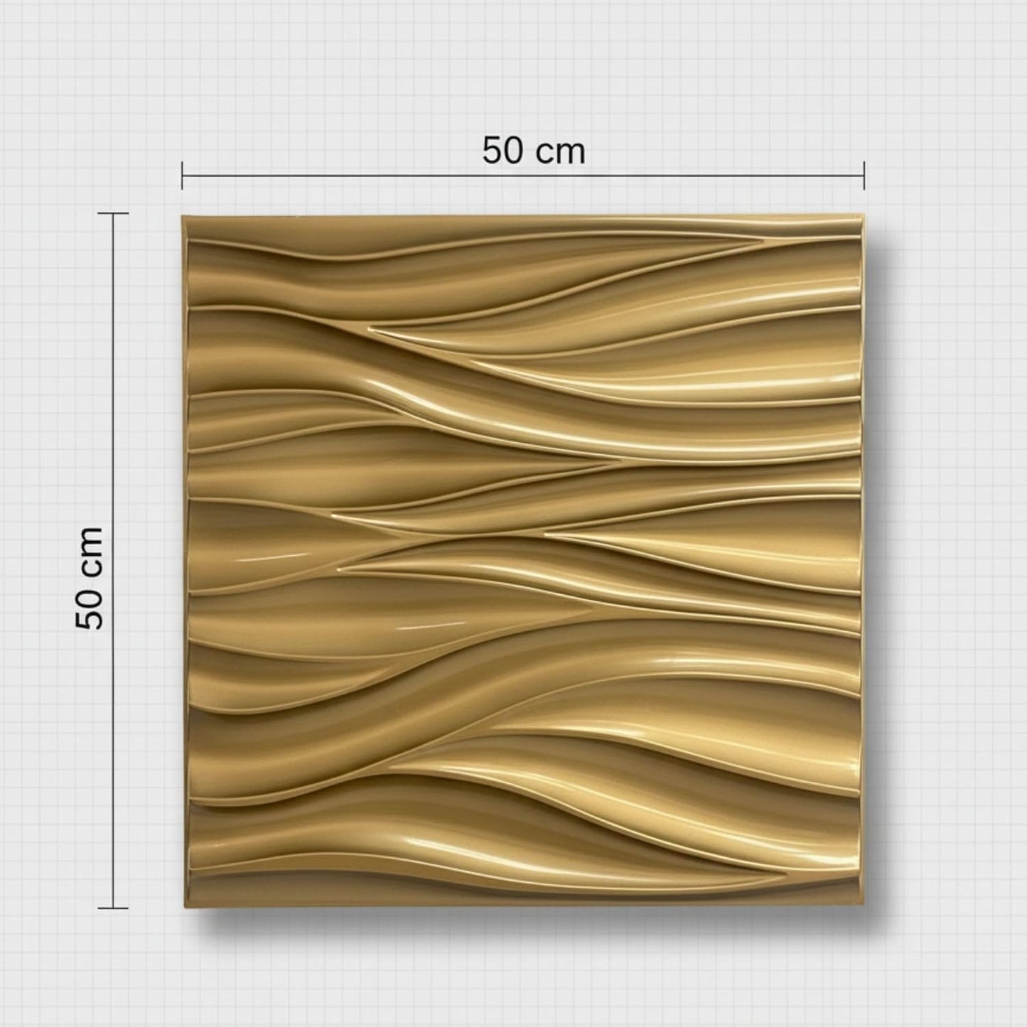 Golden 3D Wall Panels Wave Design
