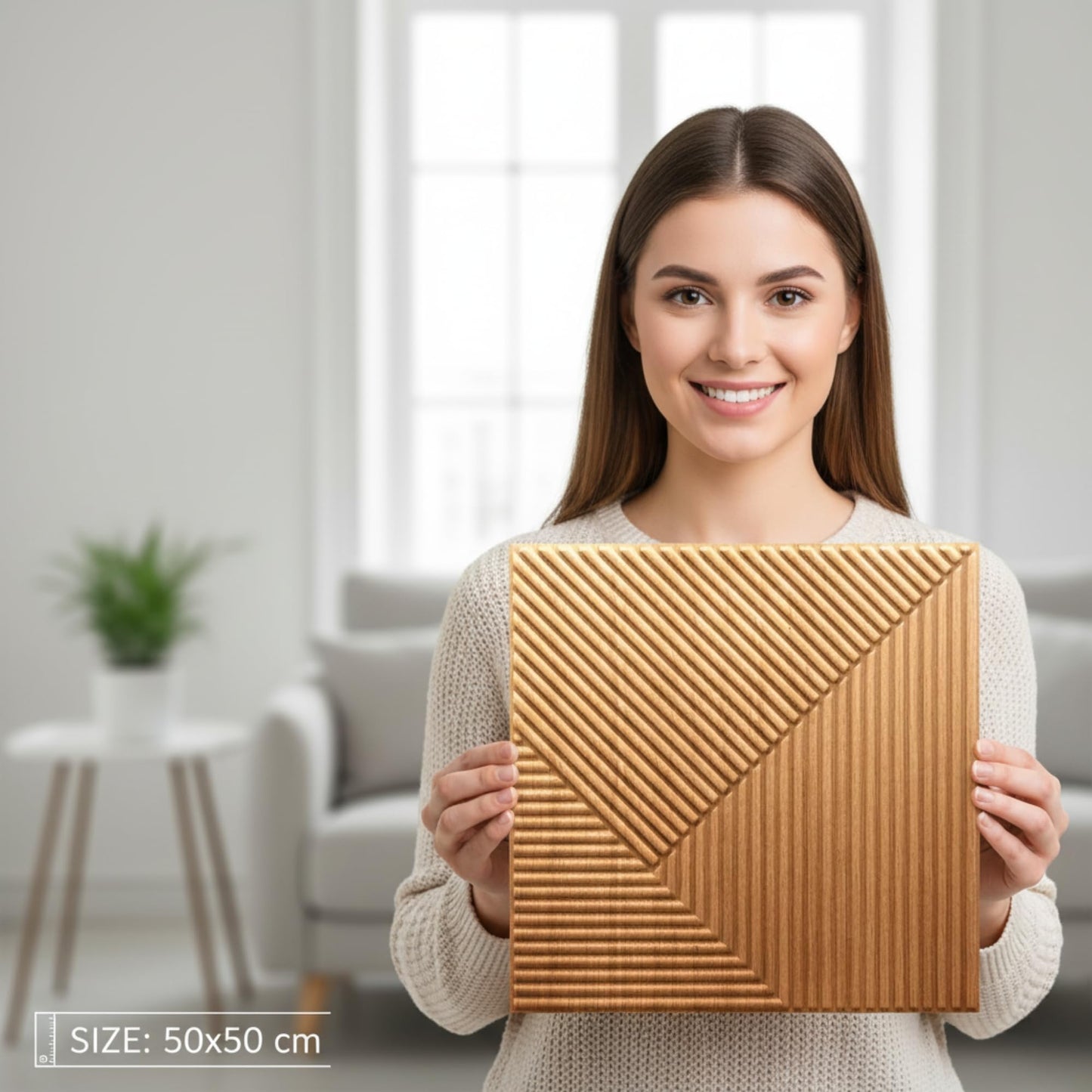 Golden Stripe Design 3D Wall Panel-3