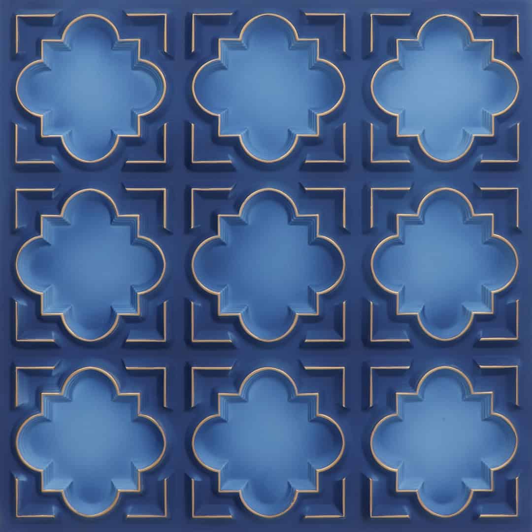Golden Swan Color Quatrefoil Design 3D Ceiling Panel