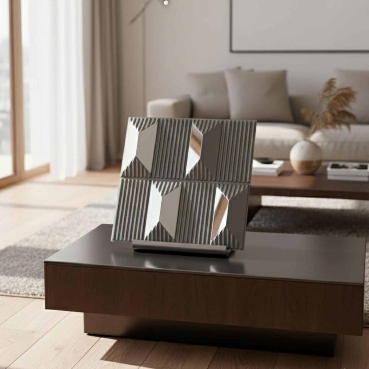 Gray 3D Wall Panels Abstract Design