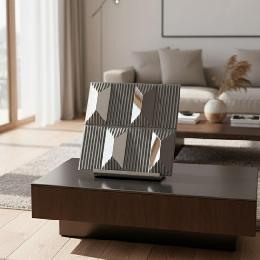 Gray 3D Wall Panels Abstract Design