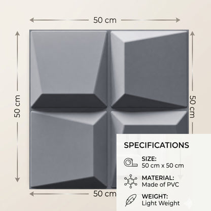 Gray 3D Wall Panels Cube Design-4