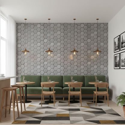 Gray 3D Wall Panels Hexagon Design-td038