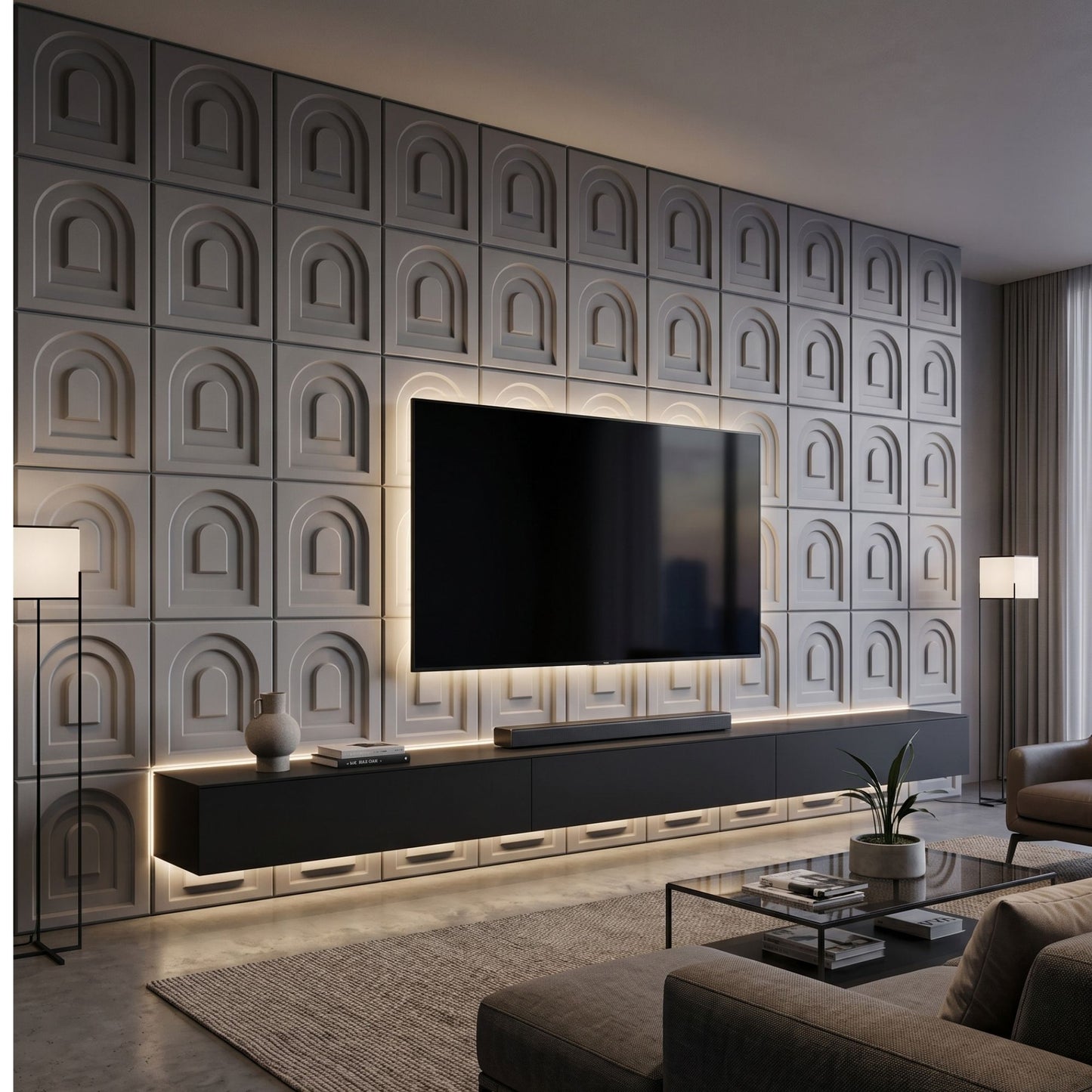 Gray Archi Design 3D Wall Panel-3