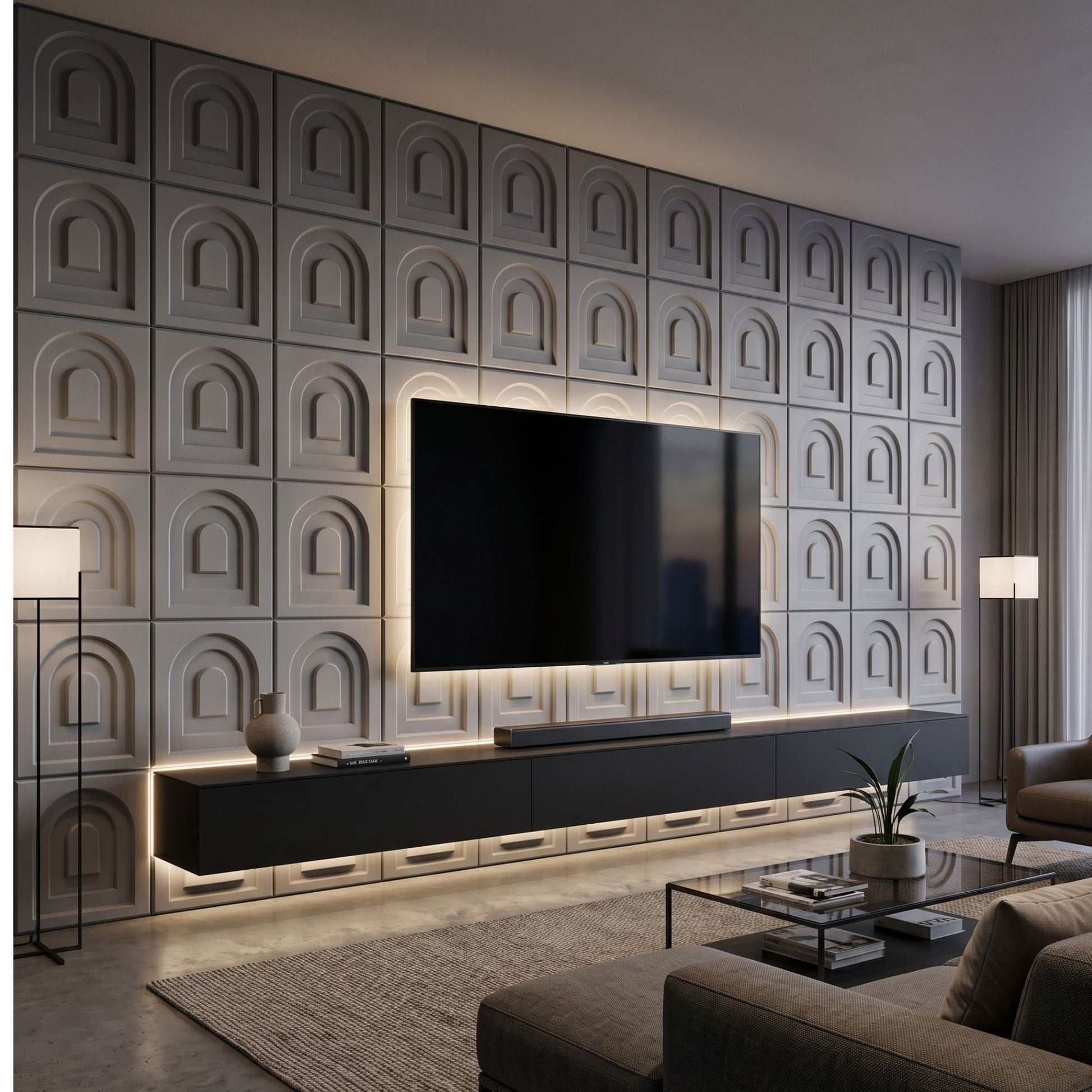 Gray Archi Design 3D Wall Panel-3