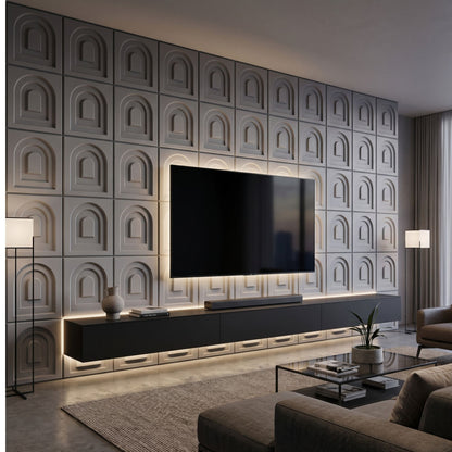 Gray Archi Design 3D Wall Panel-3
