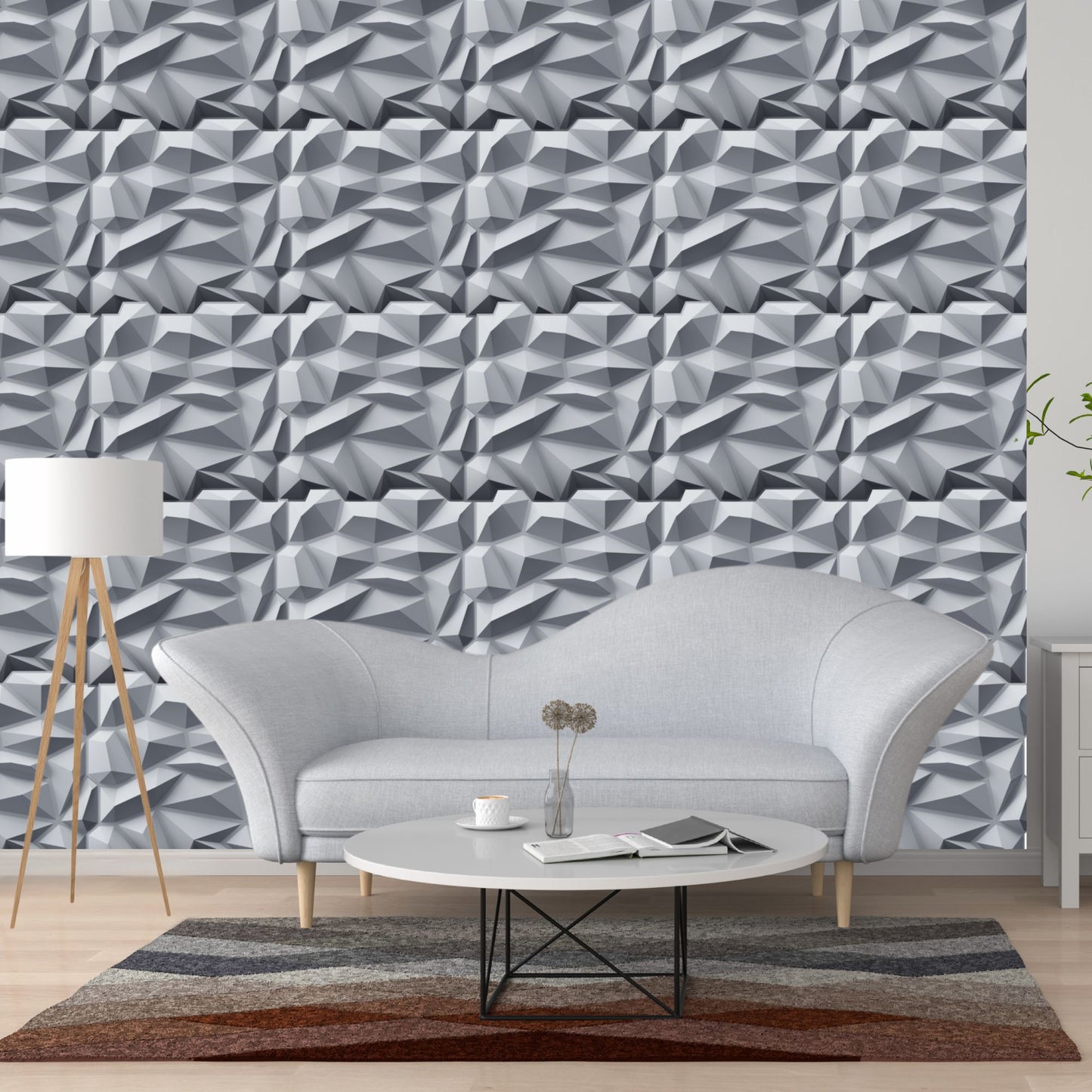 Gray Diamond Design 3D Wall Panel View-2