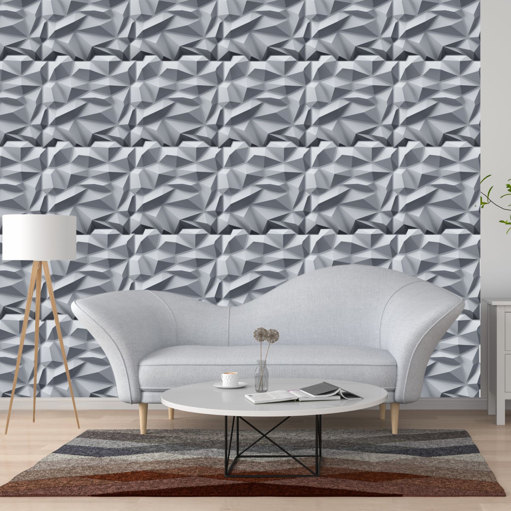 Gray Diamond Design 3D Wall Panel View-2