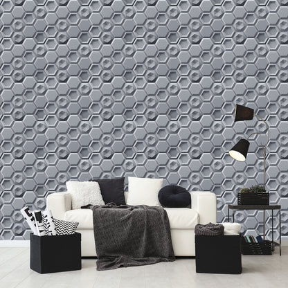 Gray 3D Wall Panels Hexagon Design-5001