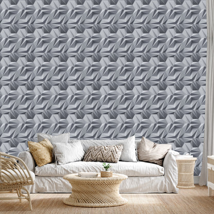 Gray 3D Wall Panels Hexagon Design