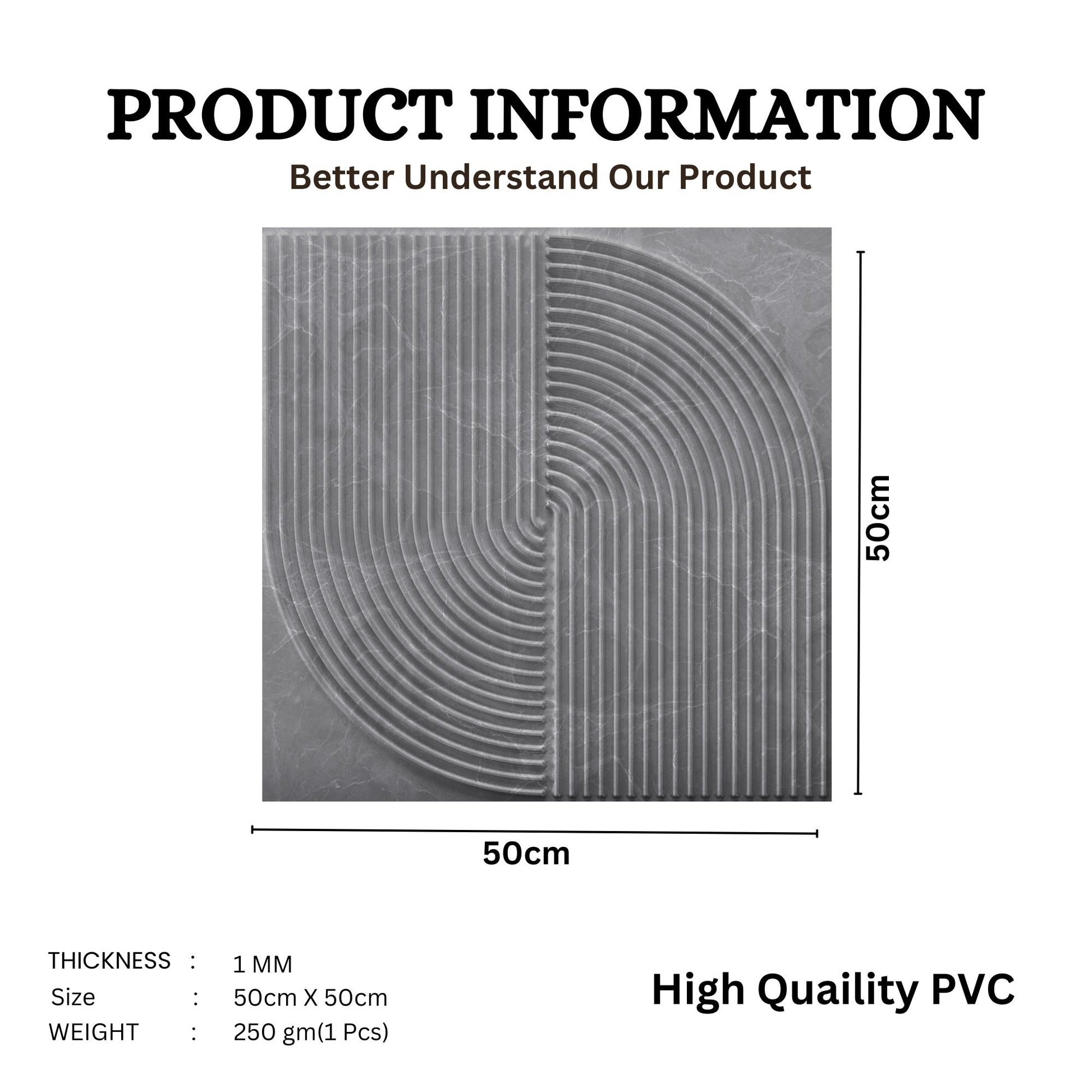 Gray Marble Self Adhesive Panels Circle Design