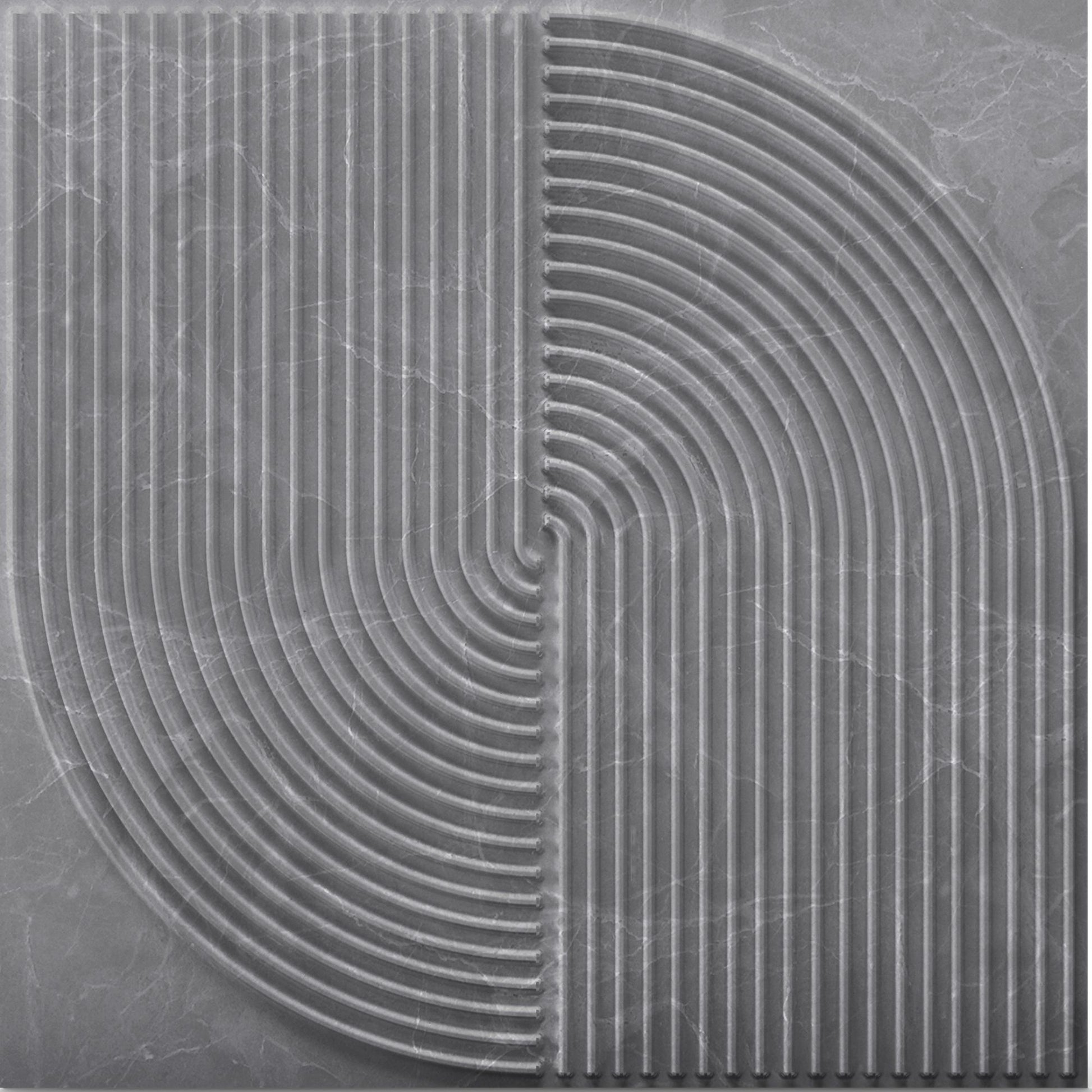 Gray Marble Self Adhesive Panels Circle Design