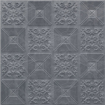 Gray Marble Self Adhesive Wall Panels Flower Design