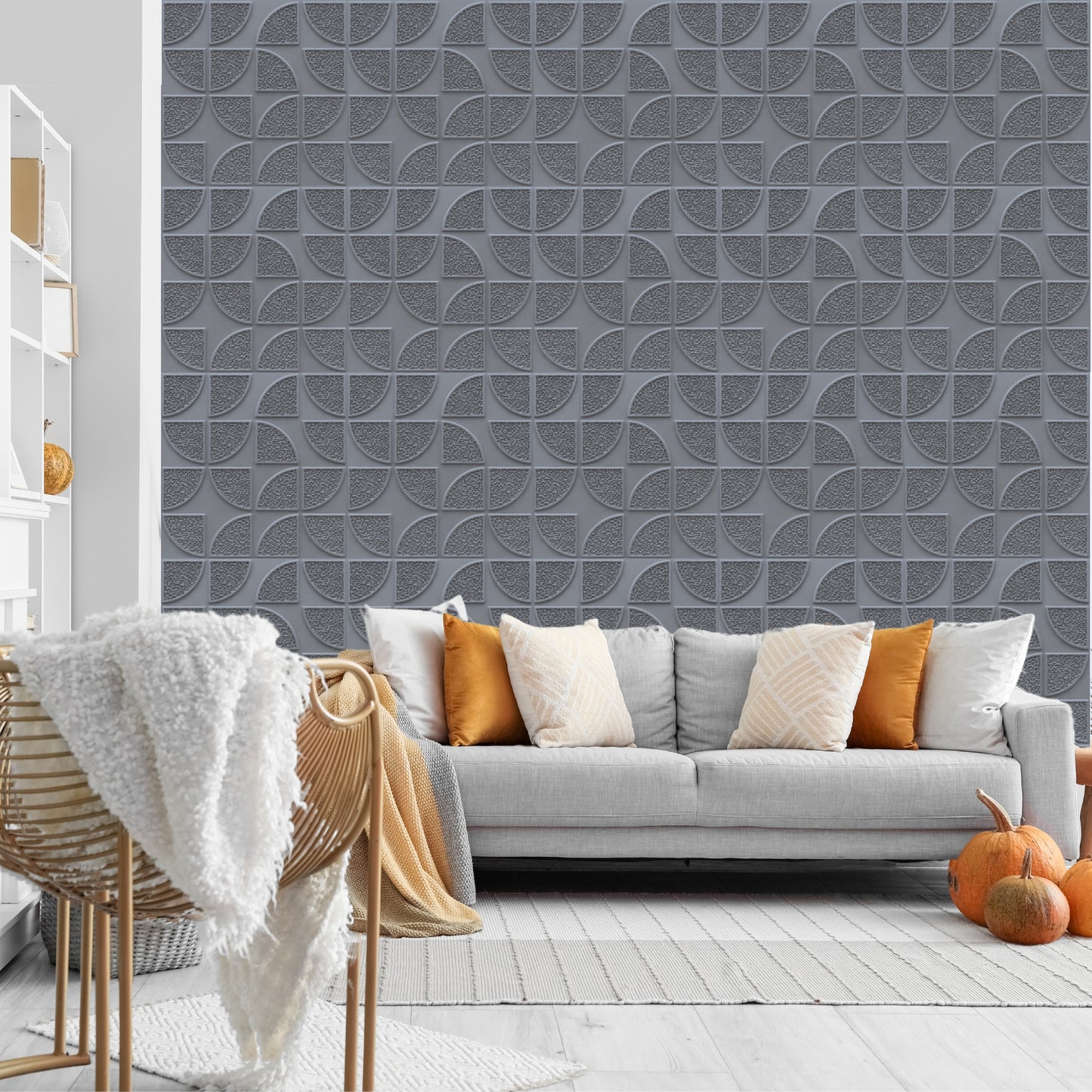 3D Self Adhesive Wall Panel Quarter Circle Design- 50x50cm