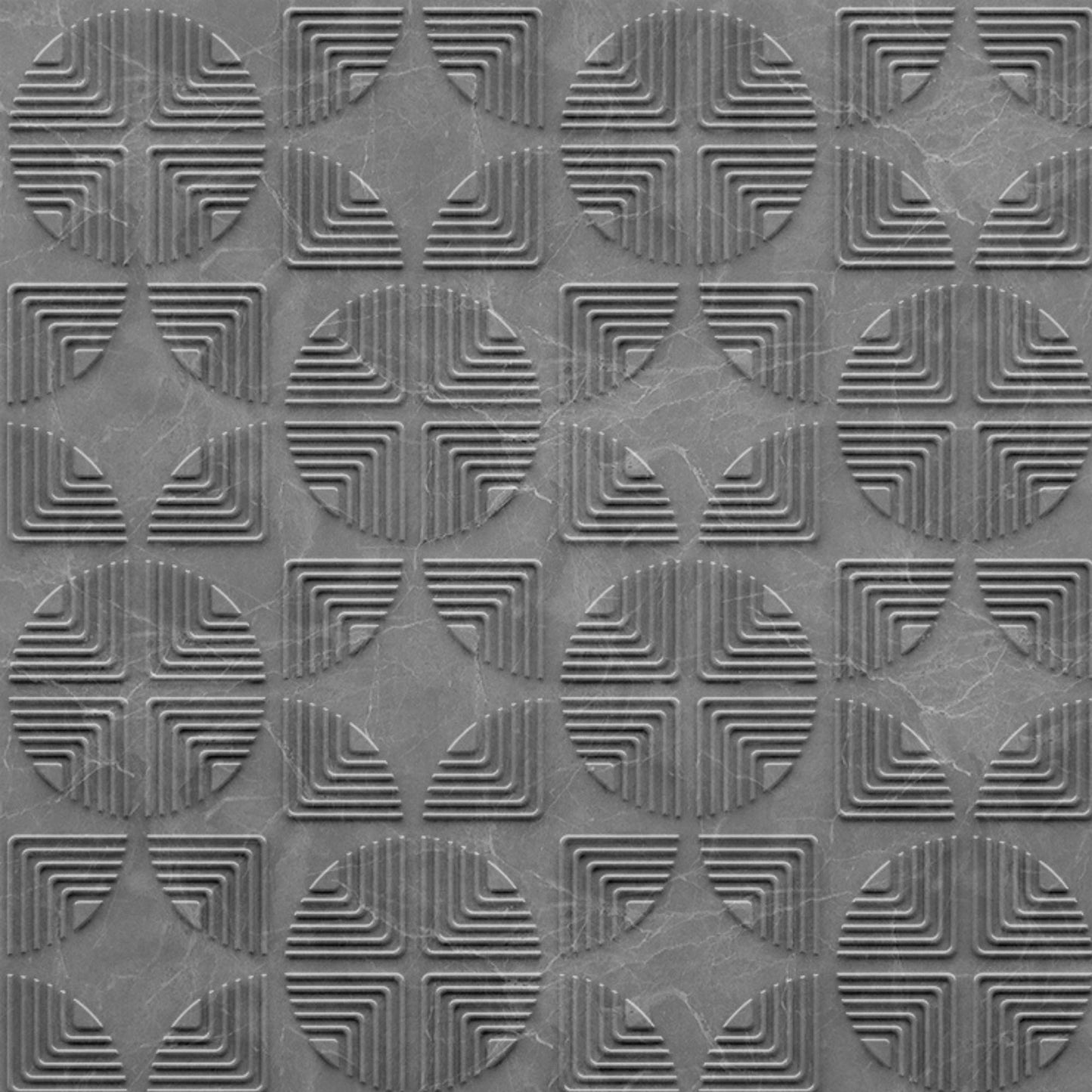 Gray Marble Self Adhesive Panels Quarter Circle Design
