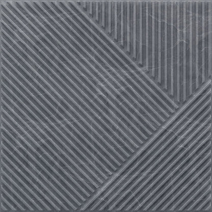 Gray Marble Self Adhesive Panels Stripe Design