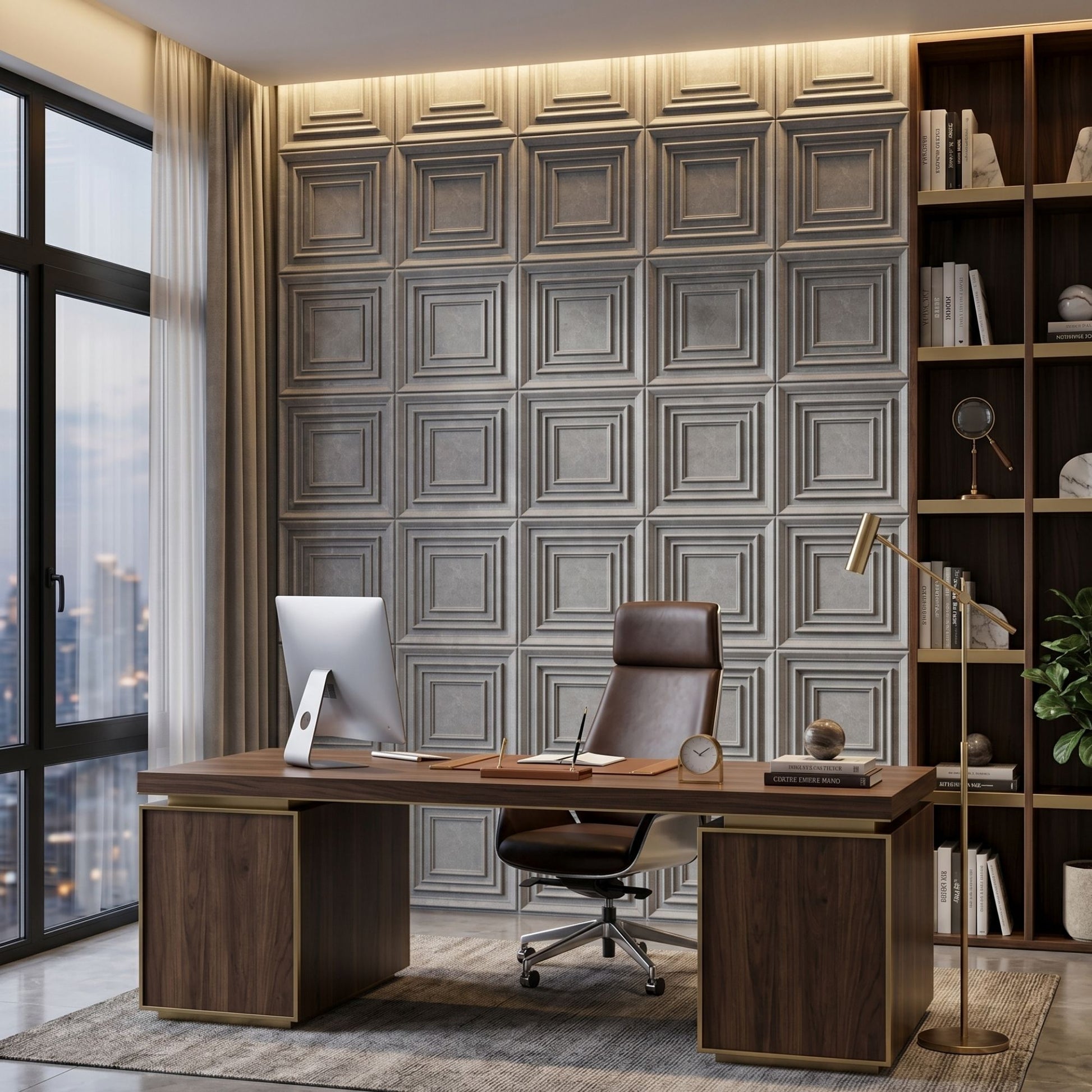 Gray Marble 3D Wall Panels Accent Design1