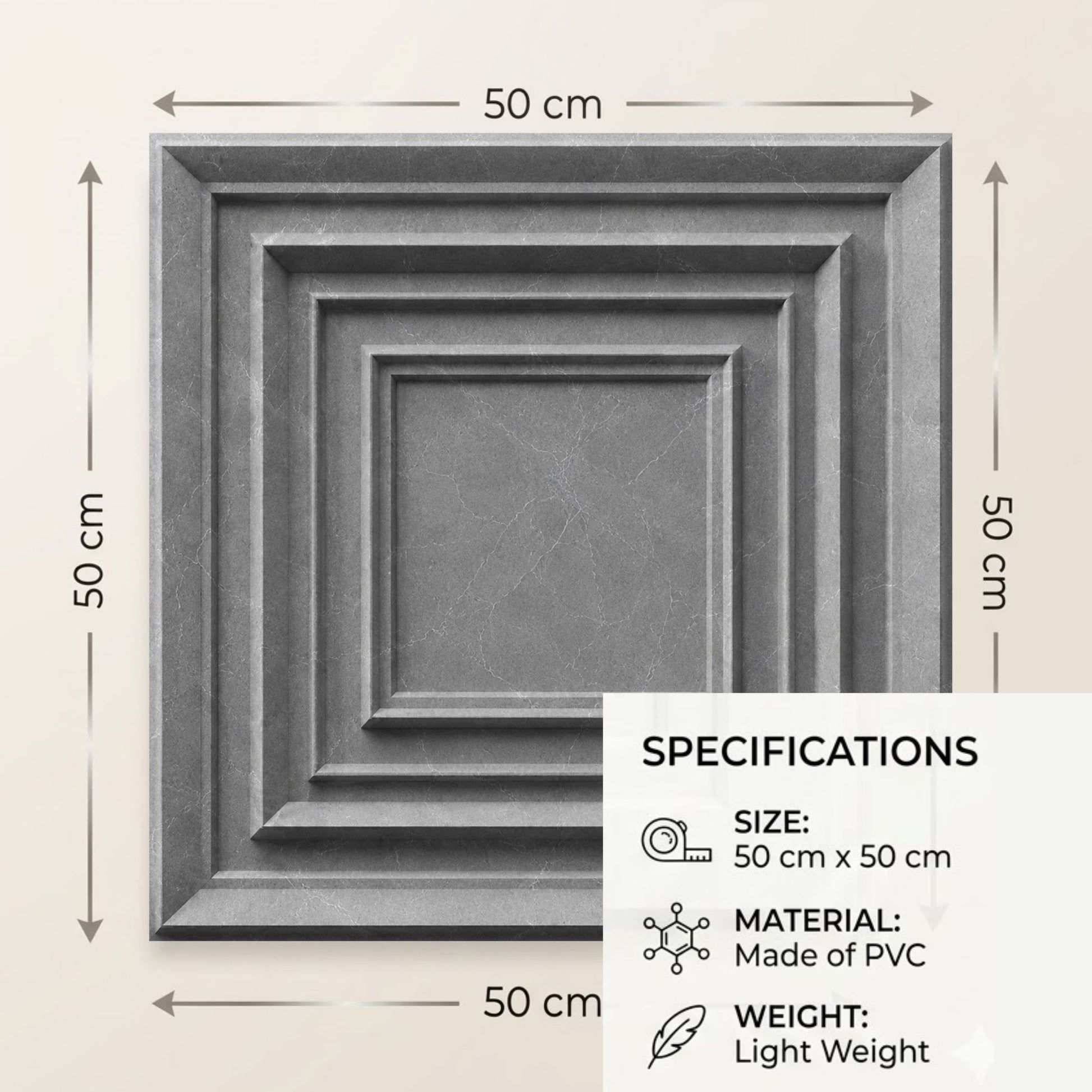 Gray Marble 3D Wall Panels Accent Design3