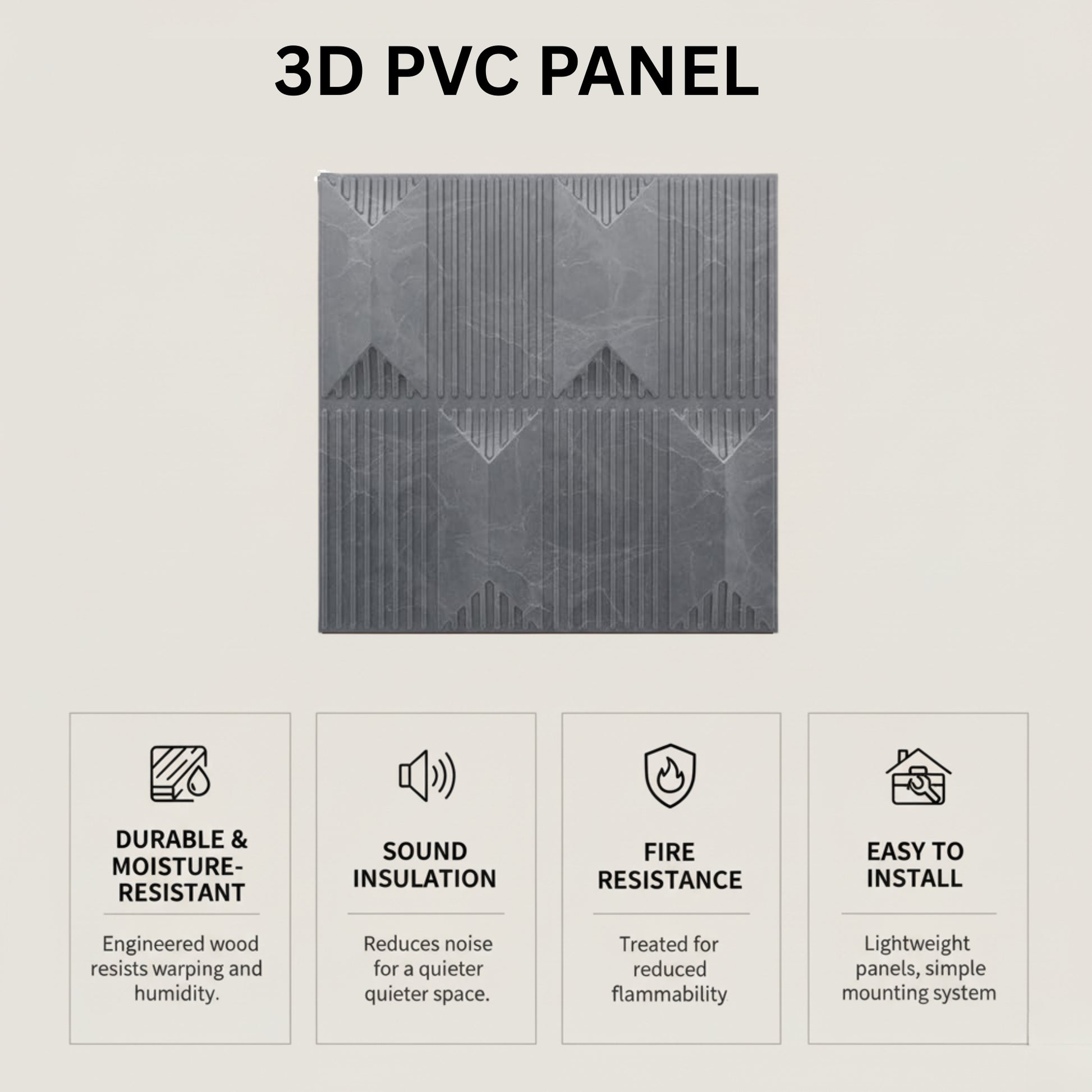 Gray Marble 3D Wall Panels Artisan Design