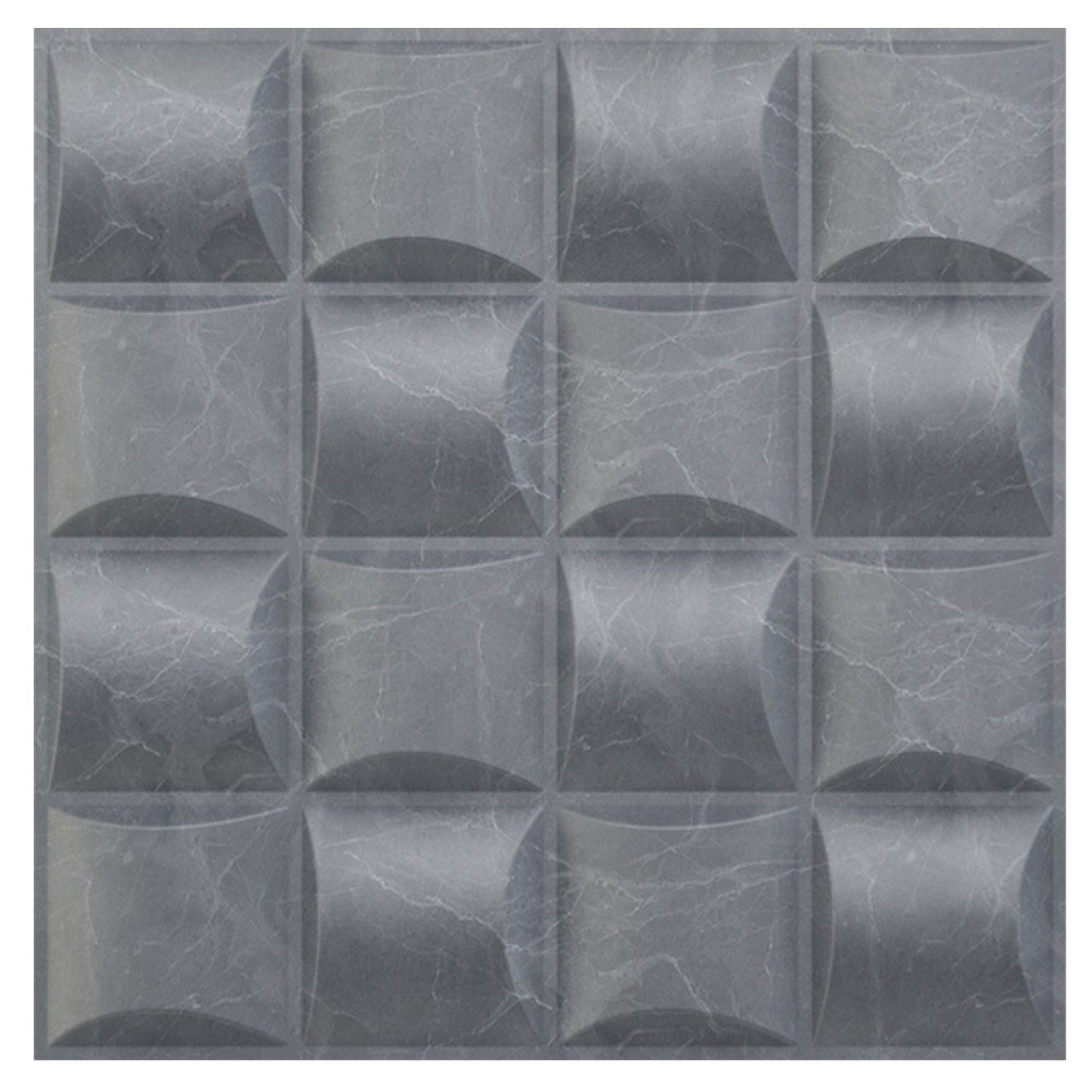 Gray Marble Block Design 3D Wall Panel View