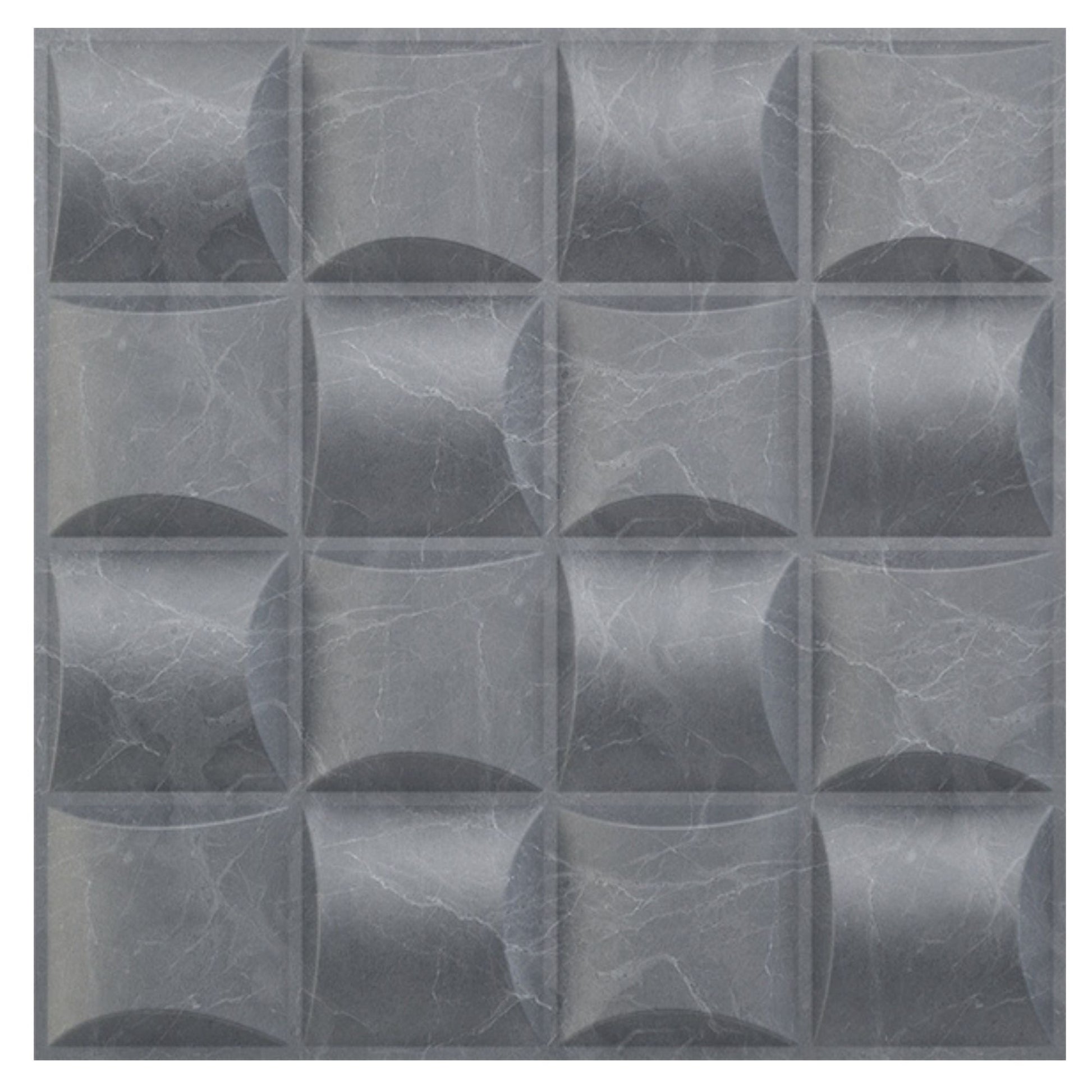 Gray Marble Block Design 3D Wall Panel View