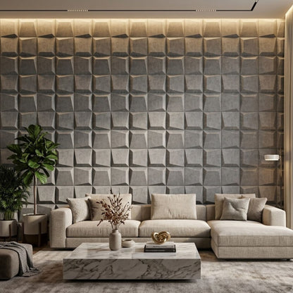 Gray Marble 3D Wall Panels Cube Design-2
