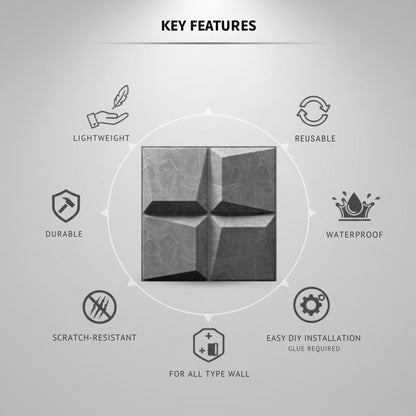 Gray Marble 3D Wall Panels Cube Design-4