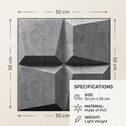 Gray Marble 3D Wall Panels Cube Design-5