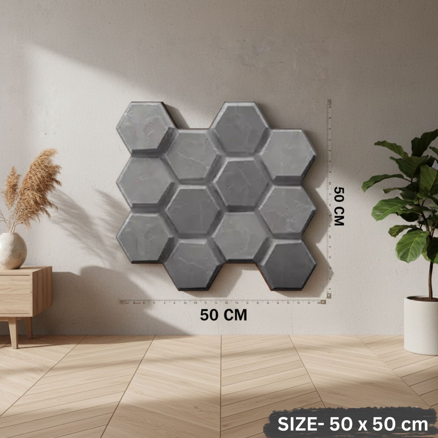 Gray Marble 3D Wall Panels Hexagon Design-td038