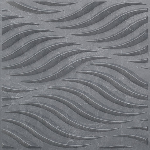 Gray Marble 3D Wall Panels Swirl Design
