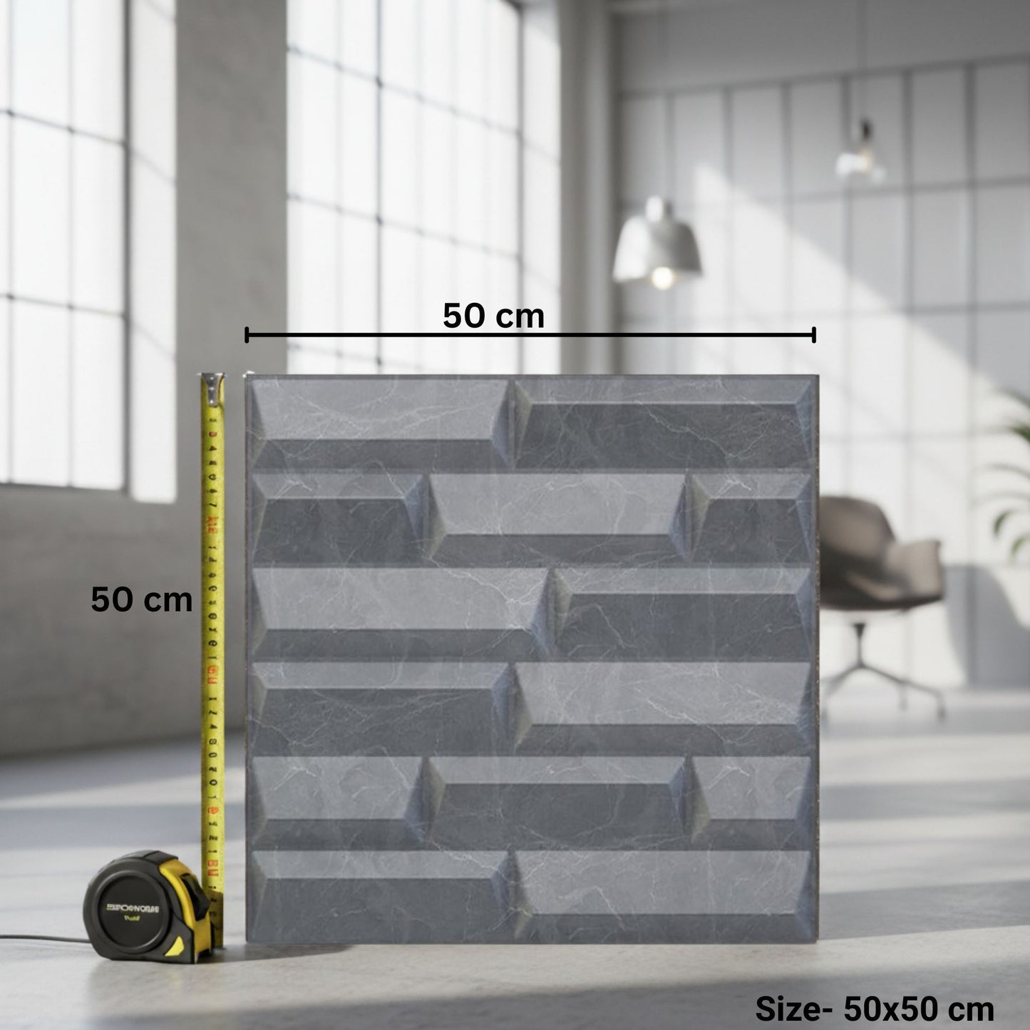 Gray Marble 3D Wall Panels Vault Design