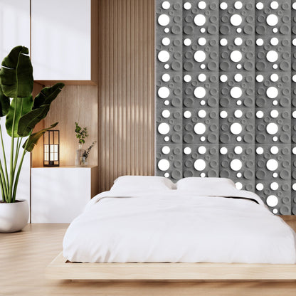 Gray Marble Acrylic Moon Design 3D Wall Panel-1