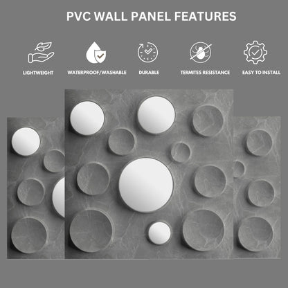 Gray Marble Acrylic Moon Design 3D Wall Panel-2