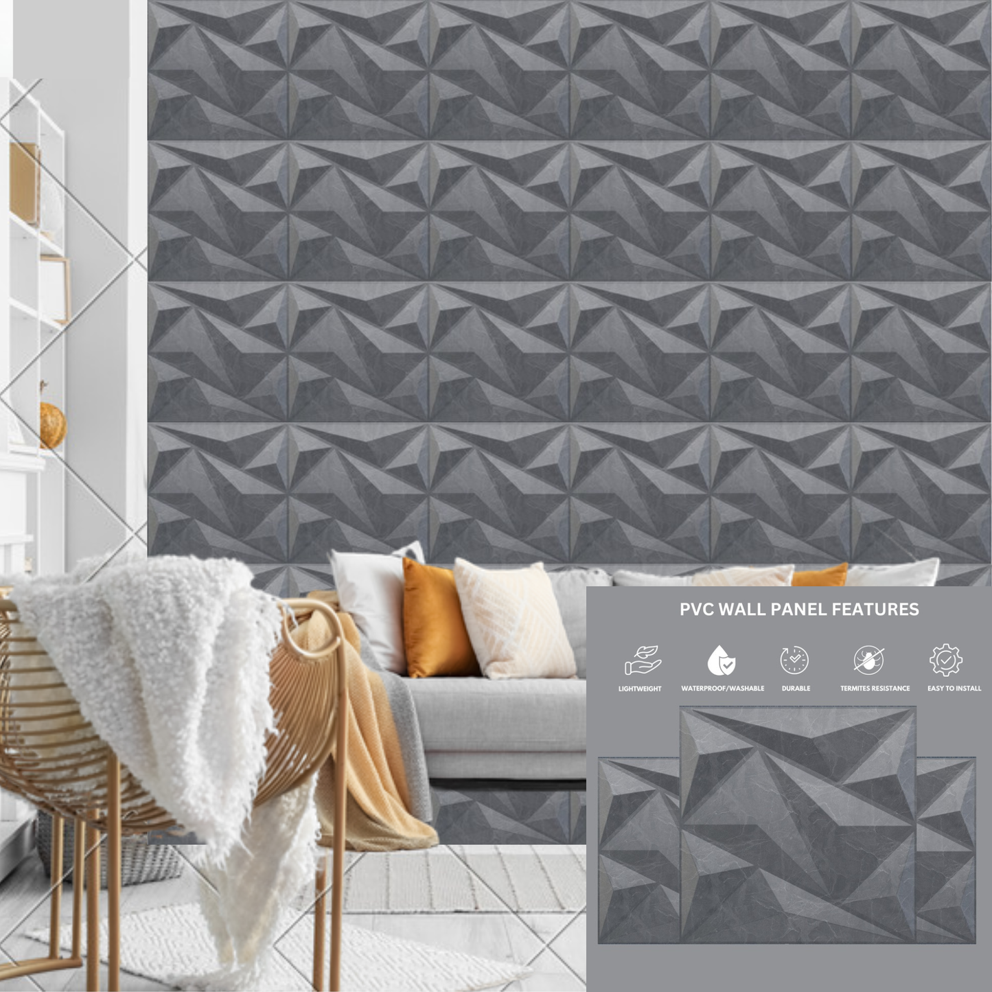 Gray Marble 3D Wall Panels Alps Design-3