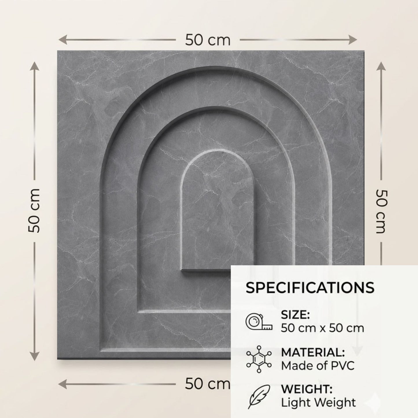 Gray Marble Archi Design 3D Wall Panel-3