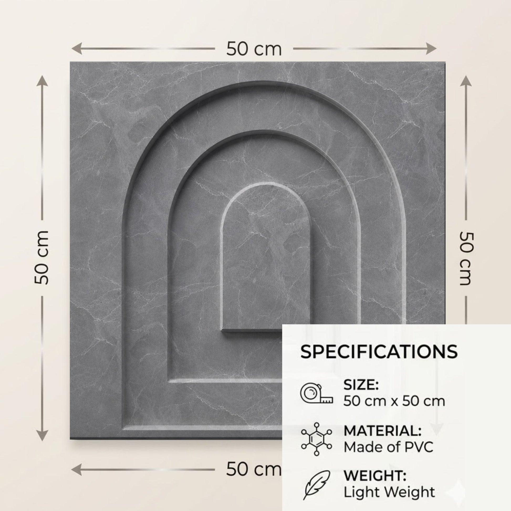 Gray Marble Archi Design 3D Wall Panel-3
