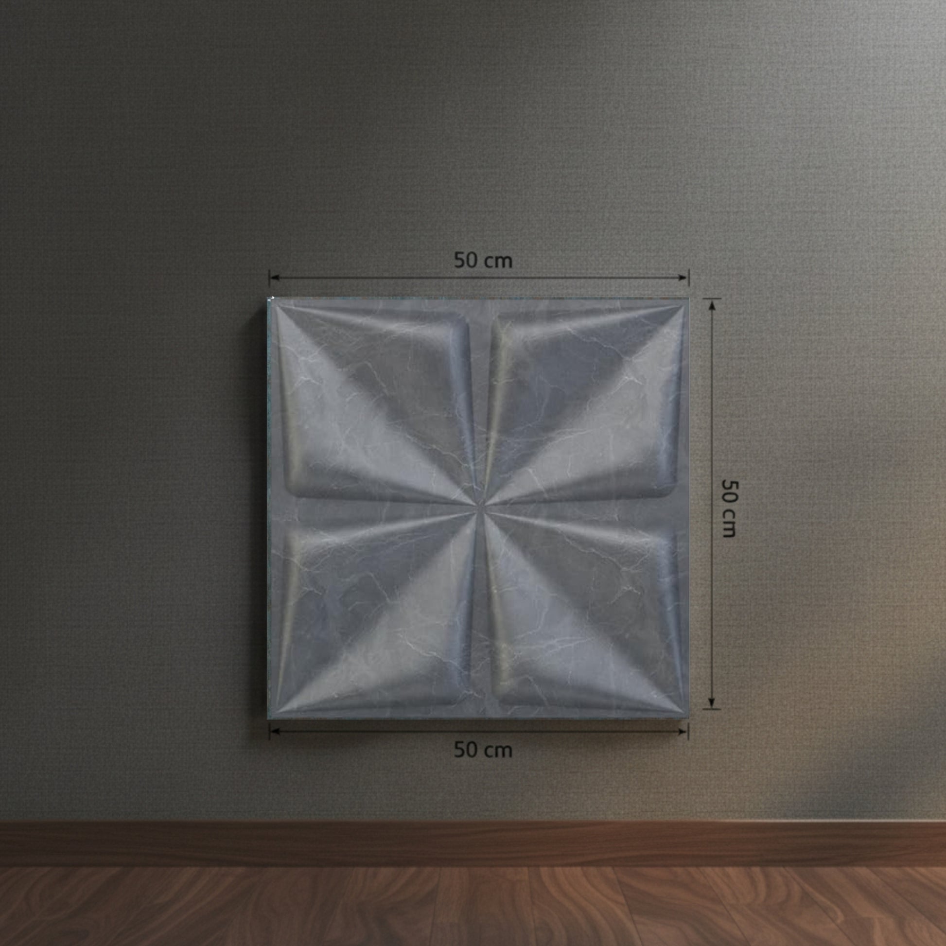 Gray Marble Bloom Design 3D Wall Panel View-3