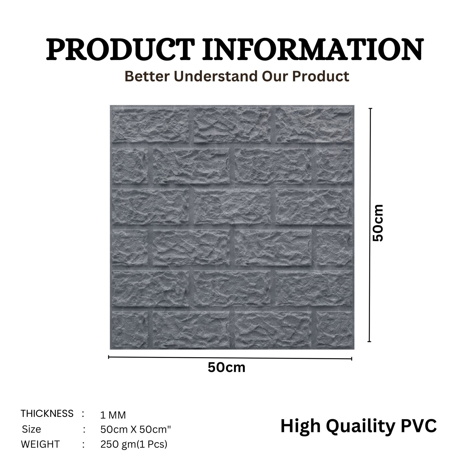 Gray Marble Self Adhesive 3D Panels Brick Design