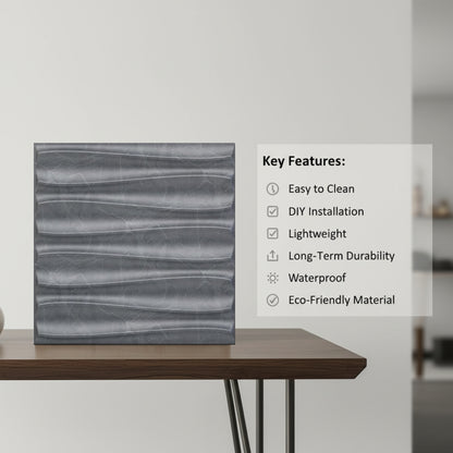 Gray marble 3D Wall Panels Dune Design